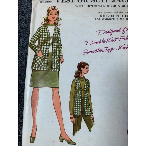 Hi Fashion Sew Misses Jacket Vest Sewing Pattern sz 6-18 & 38-40 6123 - uncut - Picture 8 of 9